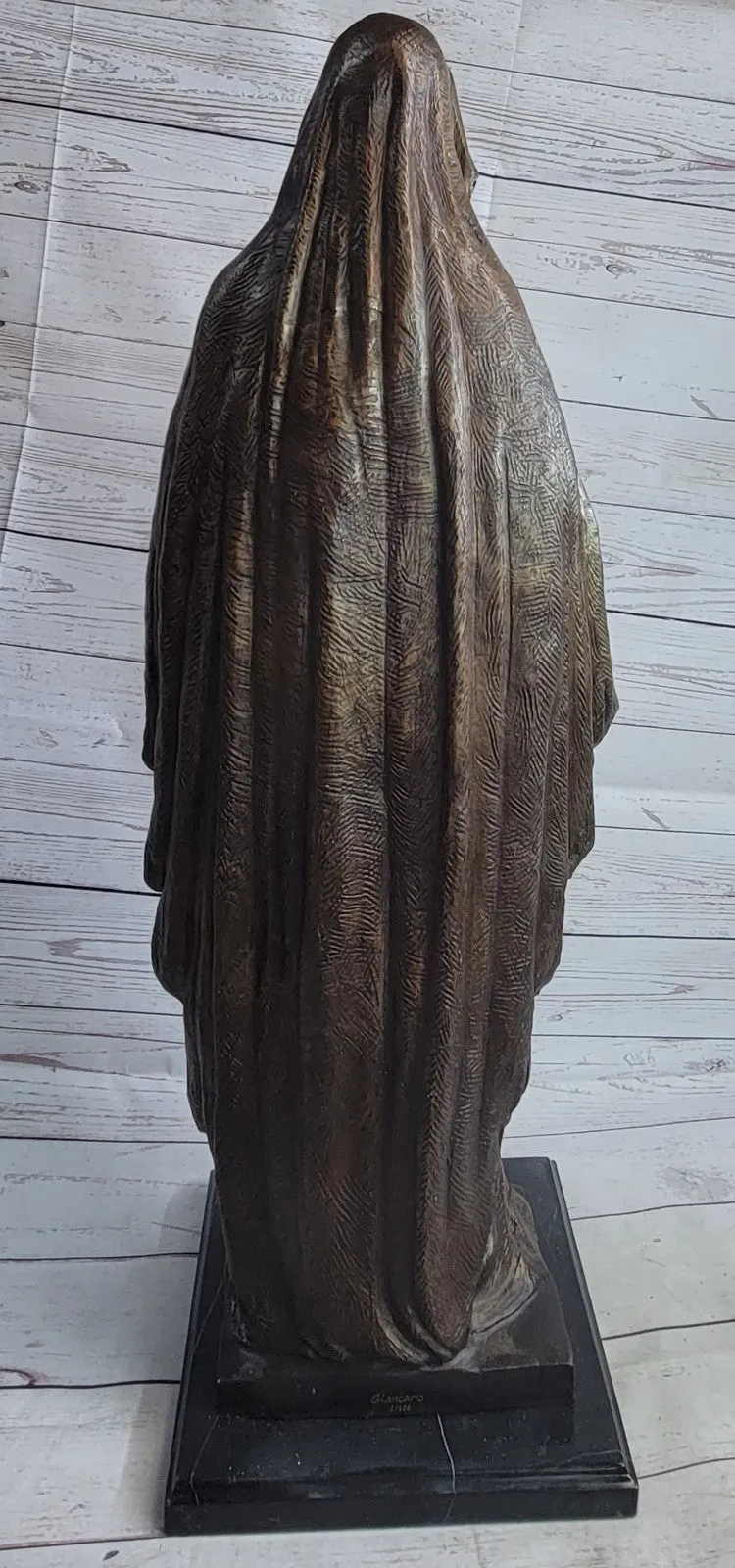 32" Tall Madonna Virgin Mary Religious Catholic Jesus Mother Bronze Sculpture S