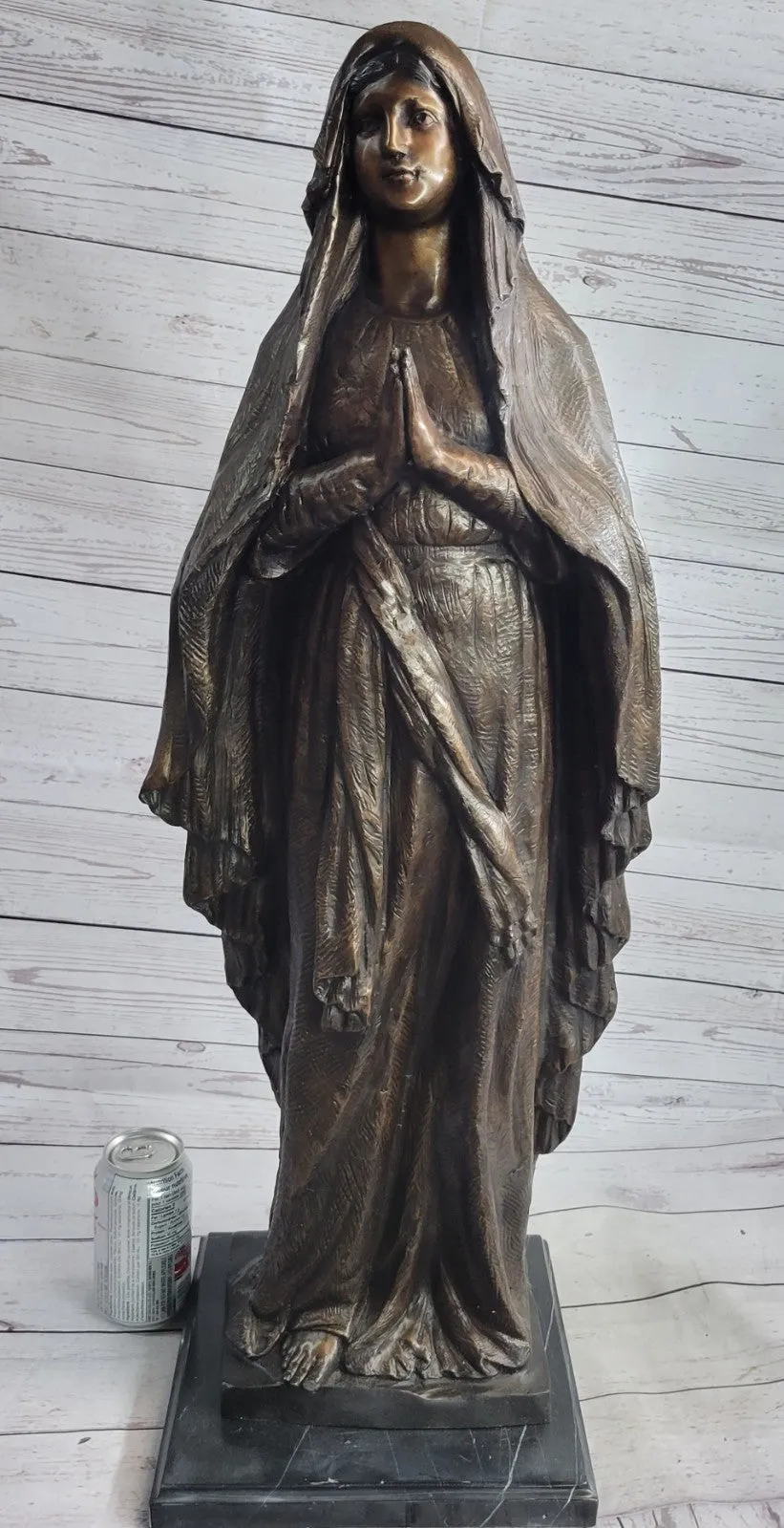 32" Tall Madonna Virgin Mary Religious Catholic Jesus Mother Bronze Sculpture S