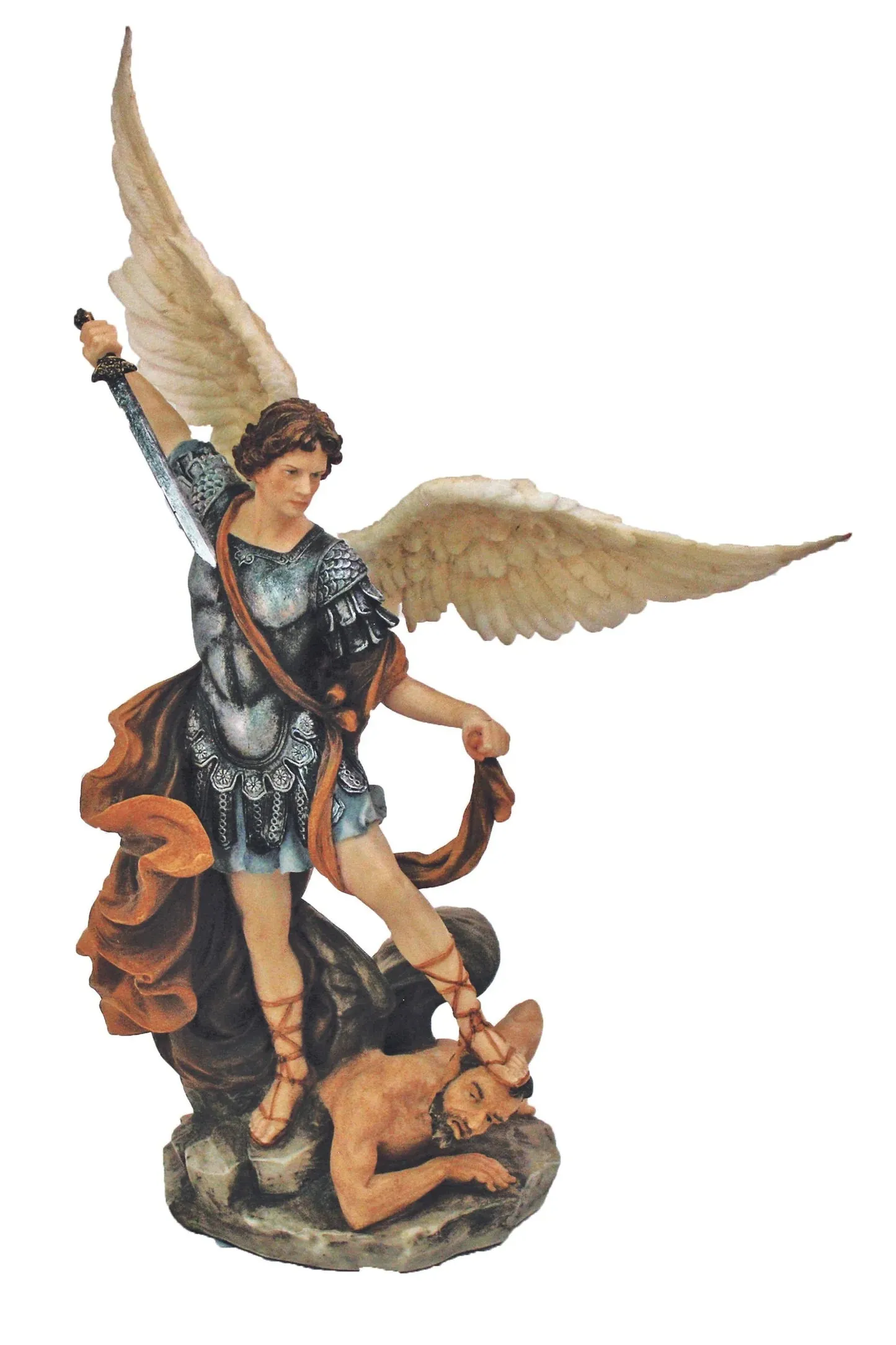 9 Hand-painted St. Michael Statue