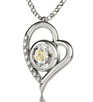 925 Sterling Silver Kabballah Necklace 72 Names Heart Pendant 24k Gold Inscribed