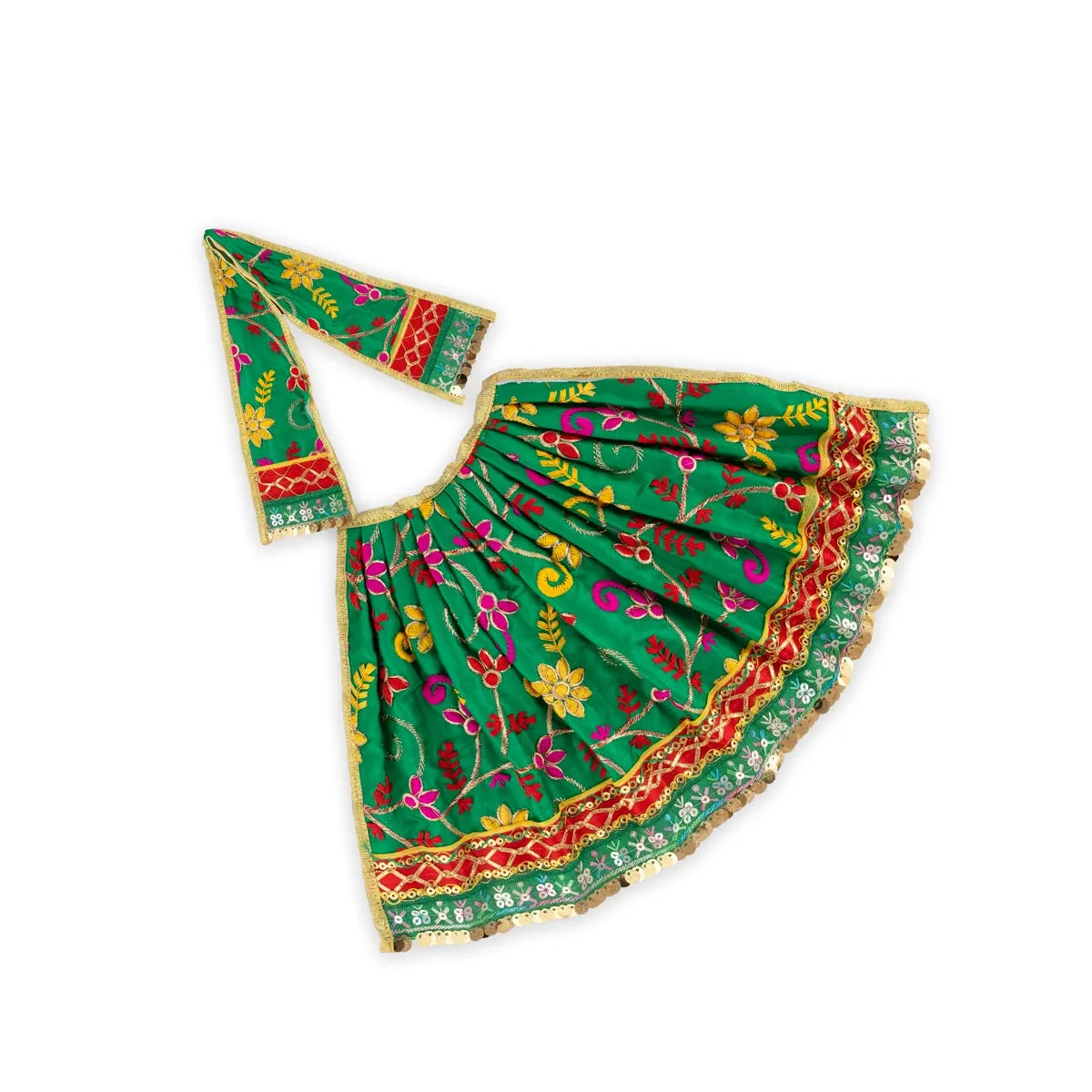 Amman Pavadai - 9 x 16 Inches | Fancy Mata Dress/ Devi Vastra/ Mata Poshak for Deity/ Assorted Colour