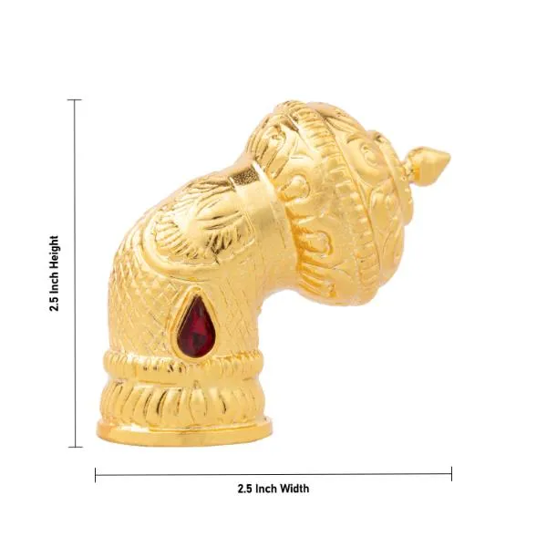 Andal Crown - 2.5 Inches | Kiritam/ Gold Polish Mukut for Deity