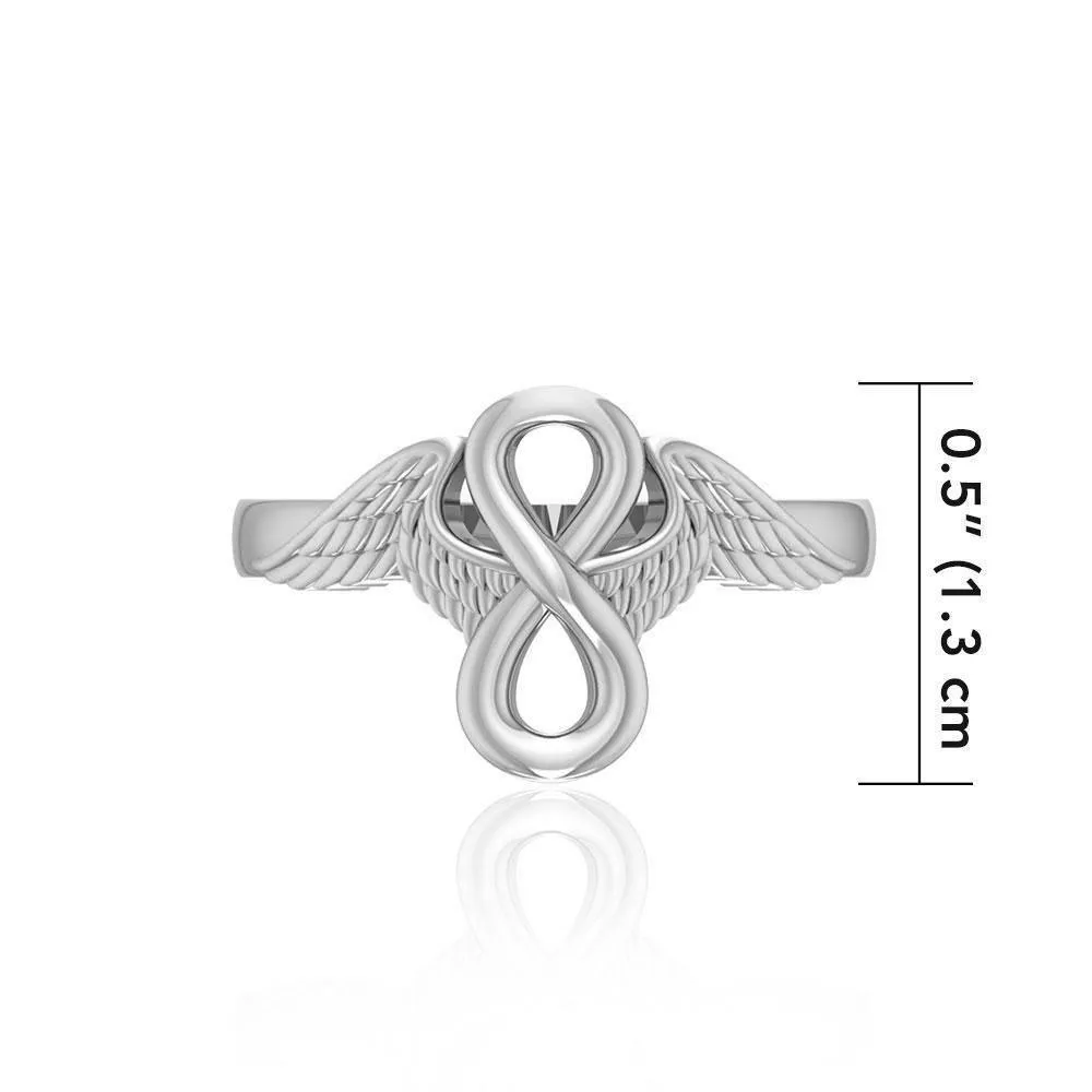 Angel Wings with Infinity Sterling Silver Ring TRI1711