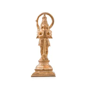 Anjaneya Statue - 6 Inches | Hanuman Standing/ Panchaloha Statue/ Hanuman Murti for Pooja/ 500 Gms Approx