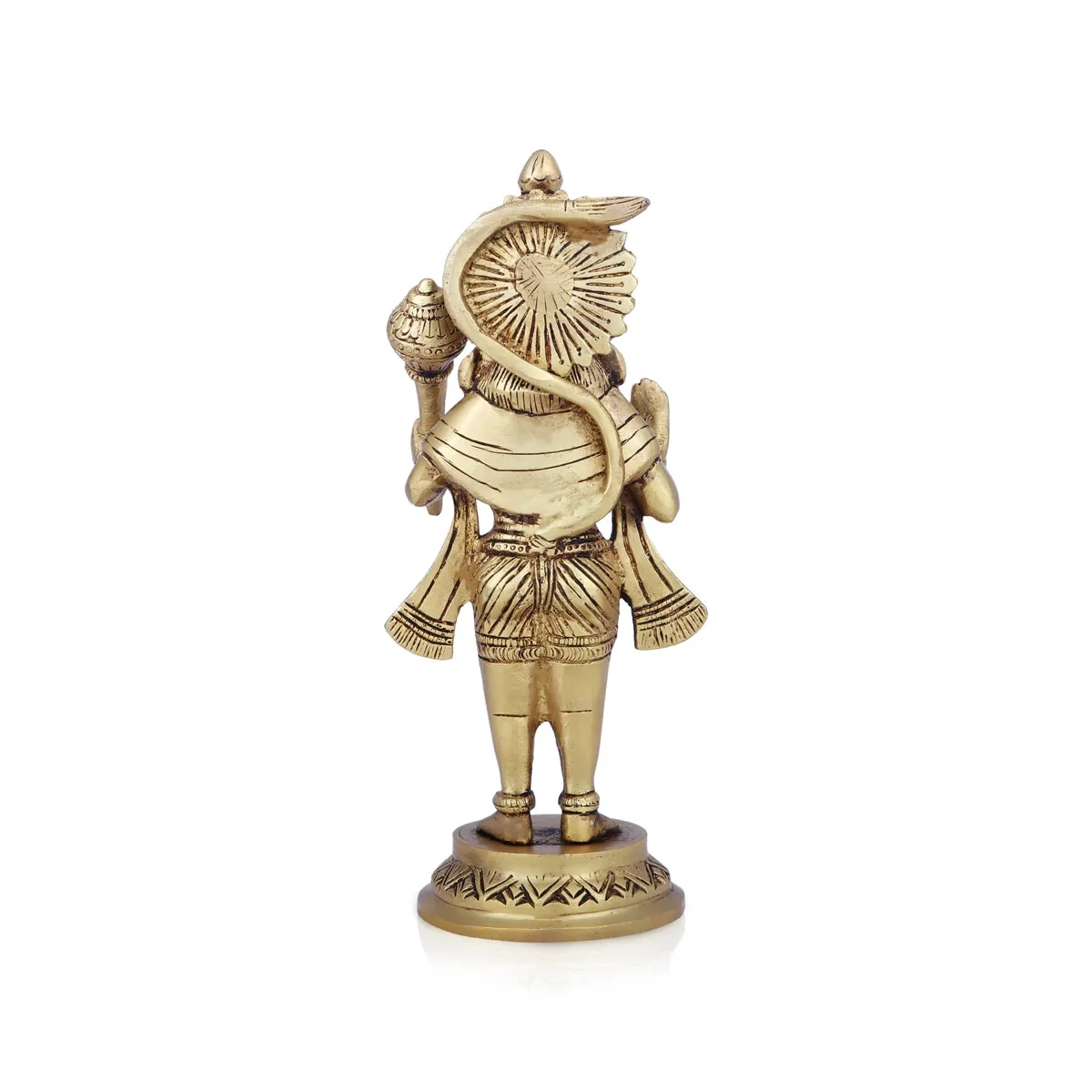 Anjaneya Statue - 8 x 4 Inches | Antique Brass Idol/ Standing Hanuman Statue for Pooja/ 1.550 Kgs Approx