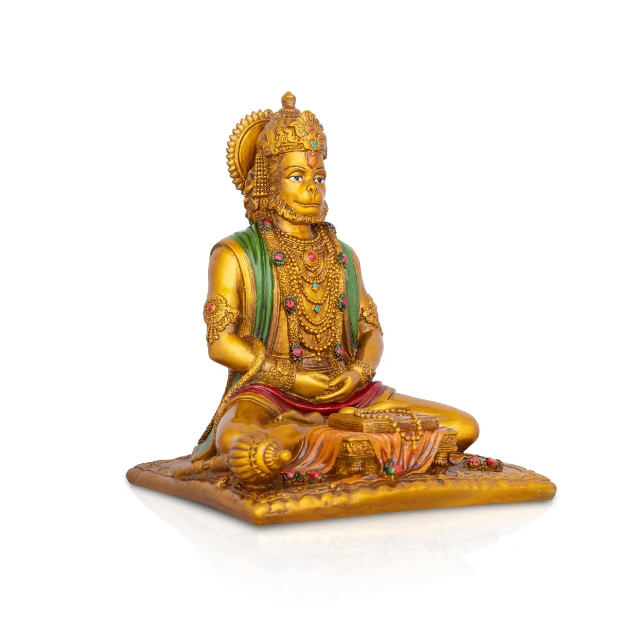 Anjaneya Statue - 8 x 6 Inches | Hanuman Statue/ Hanuman Murti/ Resin Statue for Pooja