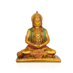 Anjaneya Statue - 8 x 6 Inches | Hanuman Statue/ Hanuman Murti/ Resin Statue for Pooja