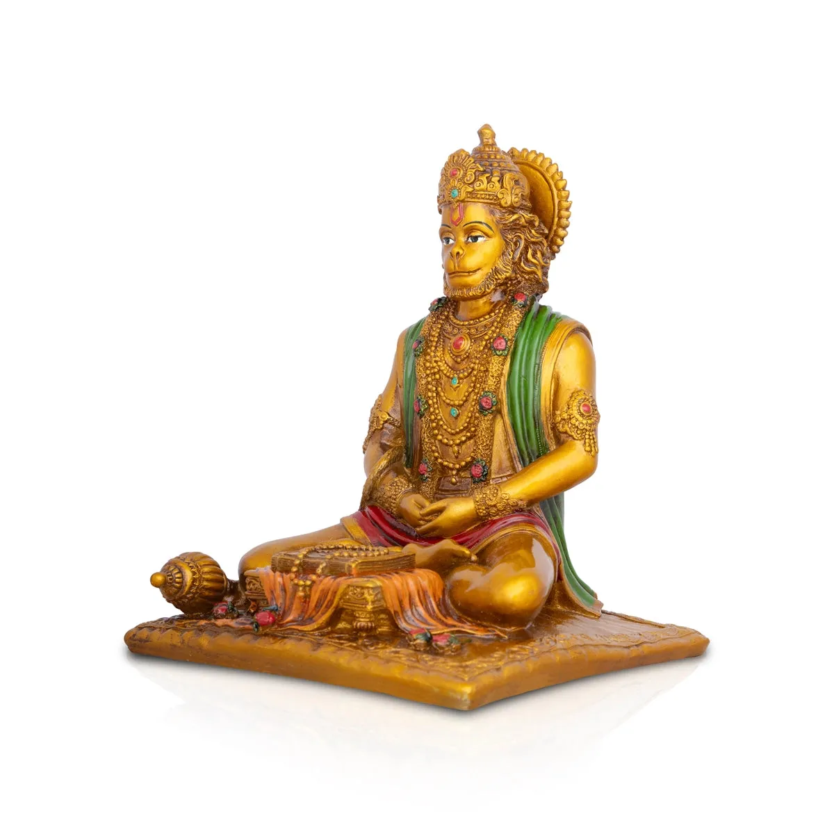 Anjaneya Statue - 8 x 6 Inches | Hanuman Statue/ Hanuman Murti/ Resin Statue for Pooja