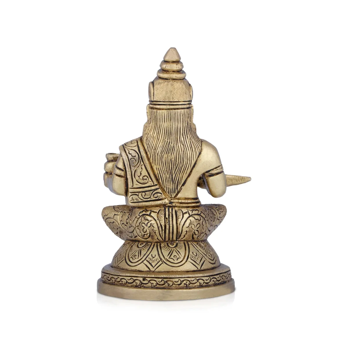 Annapoorani Statue - 6 x 3.5 Inches | Antique Brass Idol/ Annapoorani Idol for Pooja/ 1.420 Kgs Approx