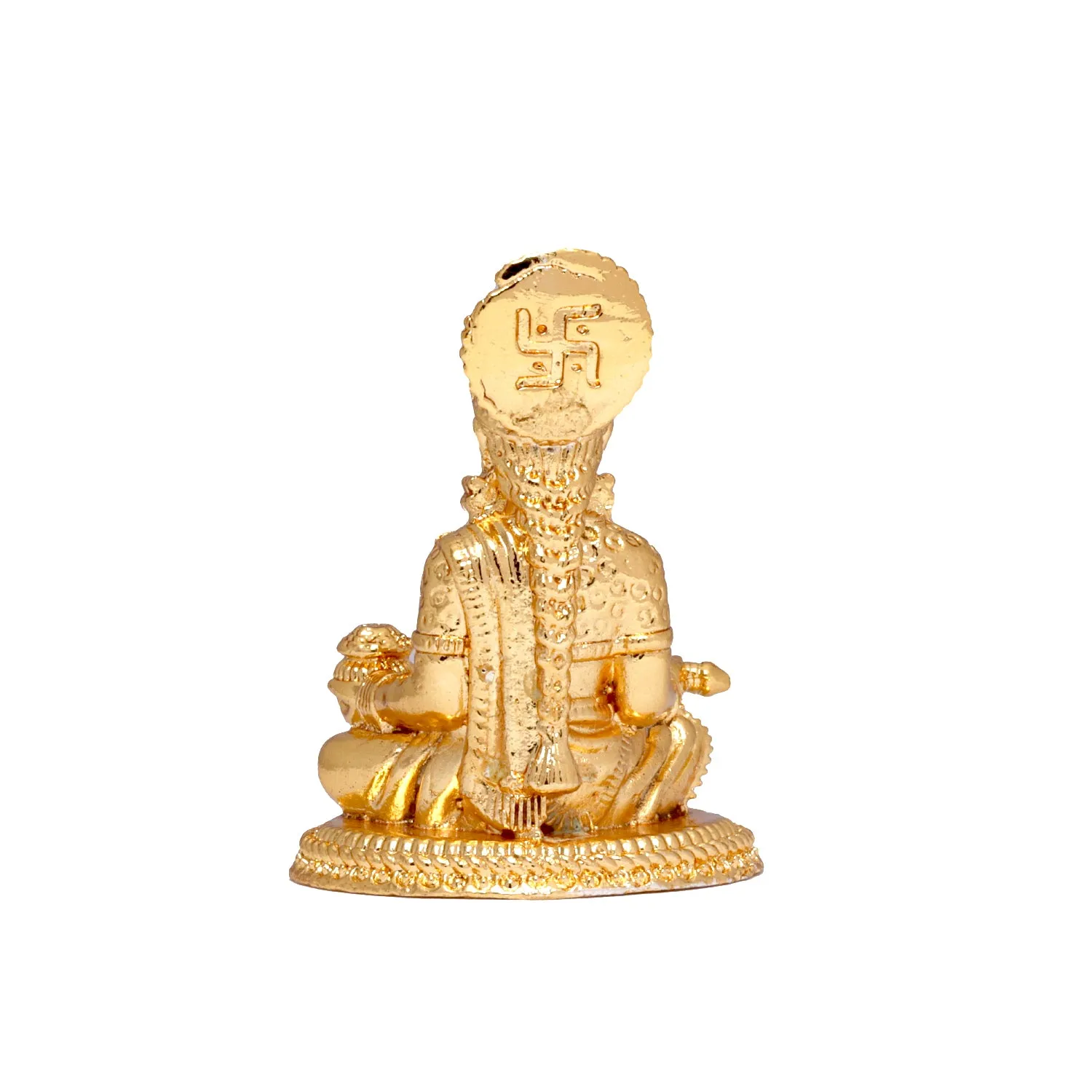 Annapoorani Statue - Gold Polish - 2.5 x 1.5 Inch | Copper Idol/ Annapuran Devi Murti/ Annapurna Murti for Pooja