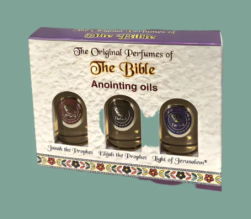 Anointing Oil from Israel  Trio of 10ml - Jonah, Elijah, Light of Jerusalem