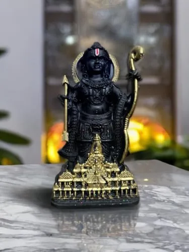 Ayodhya Ram Lala Idol/Bal Ram Murti for Pooja Room|Home Decor|Table Decor Decorative Showpiece - 16cm (Polyresin,Resin)