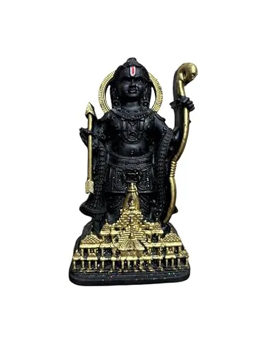 Ayodhya Ram Lala Idol/Bal Ram Murti for Pooja Room|Home Decor|Table Decor Decorative Showpiece - 16cm (Polyresin,Resin)