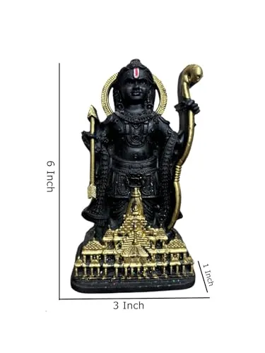 Ayodhya Ram Lala Idol/Bal Ram Murti for Pooja Room|Home Decor|Table Decor Decorative Showpiece - 16cm (Polyresin,Resin)