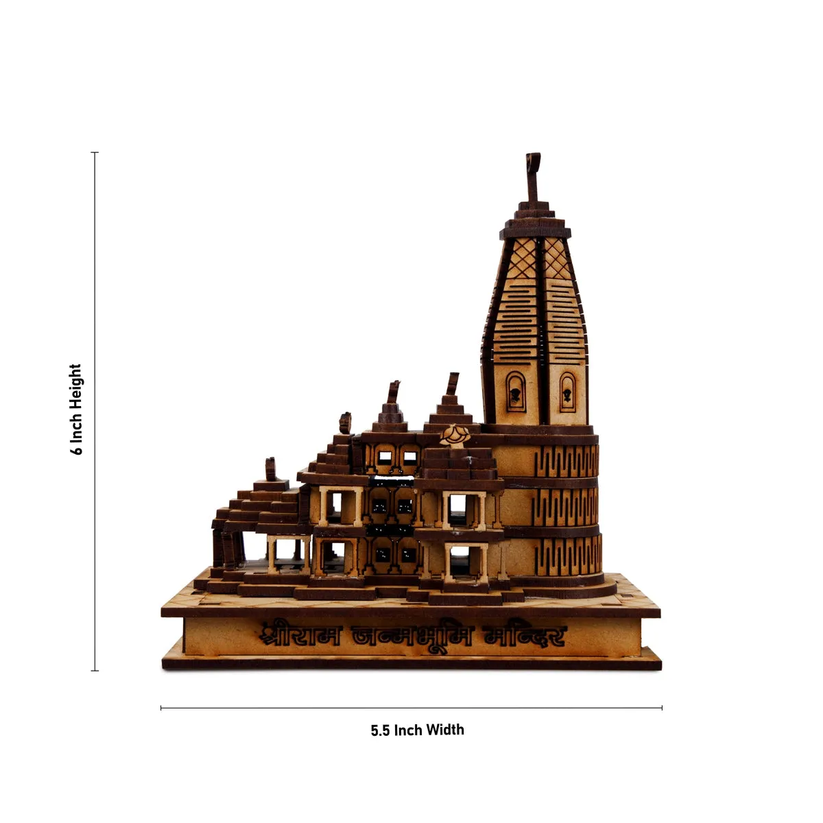 6 x 5.5 Inches LED-Lit Ayodhya Ram Temple Miniature Model