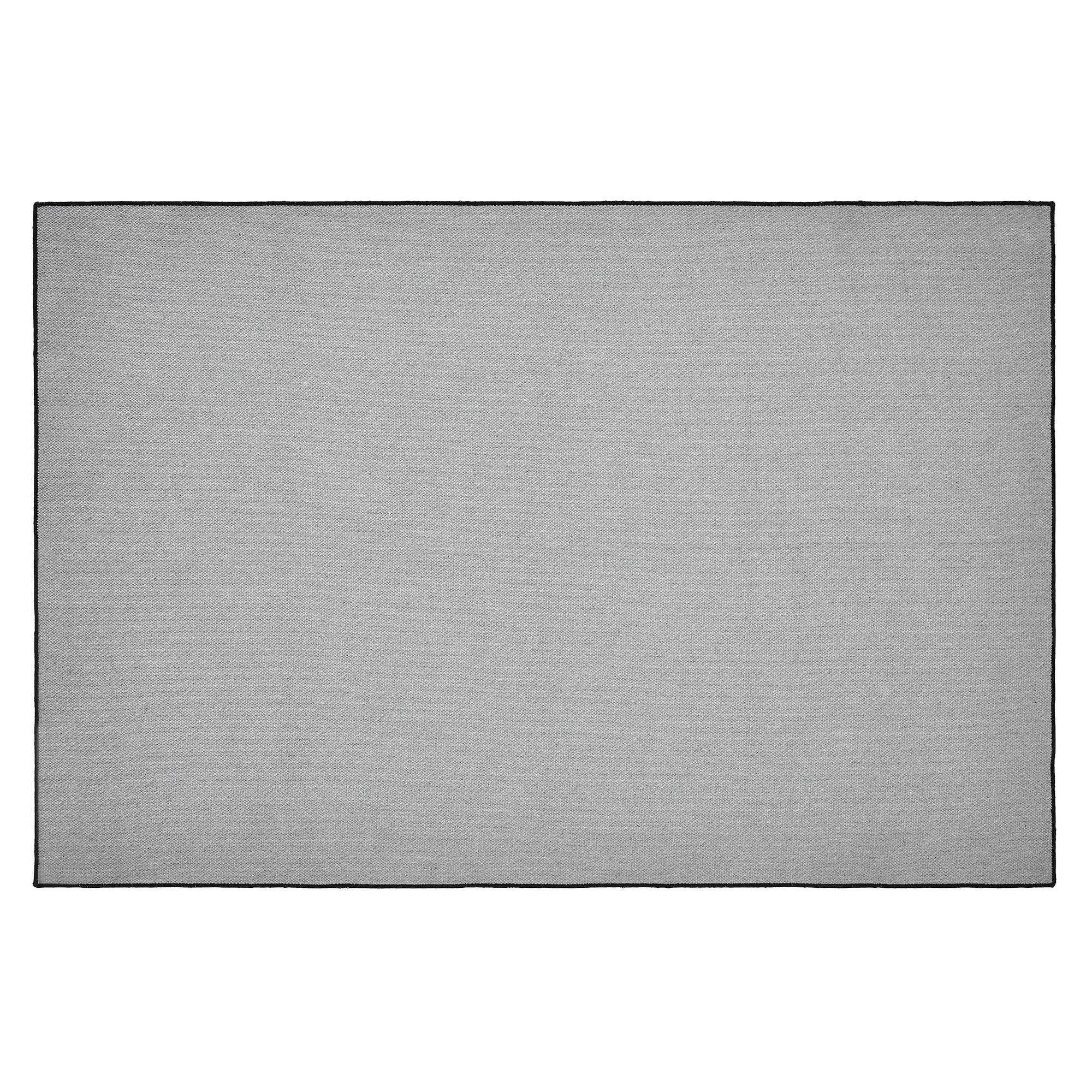 Black Check Polyester Rug Rect 48x72