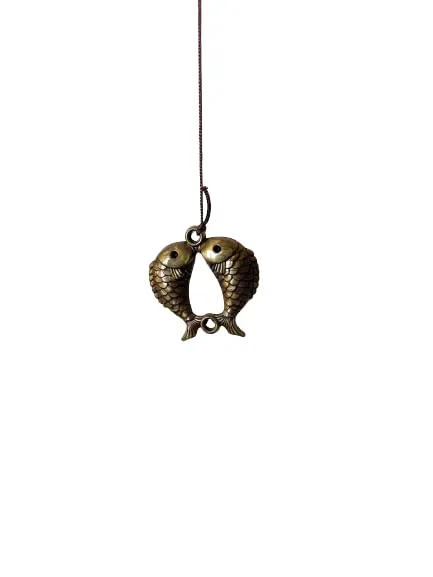 Bless Kraft Metal Wind Chimes for Home Balcony Garden, Positive Energy, Home Decor Hanging Long Brass Bells and Gifts for Loved One (Fish with 6 Bells)