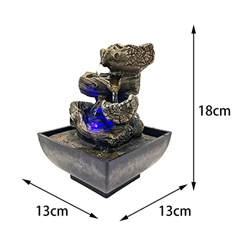 BNF Desktop Water Fountain Waterfall Resin Crafts Flowing Water for Garden Decor Style B