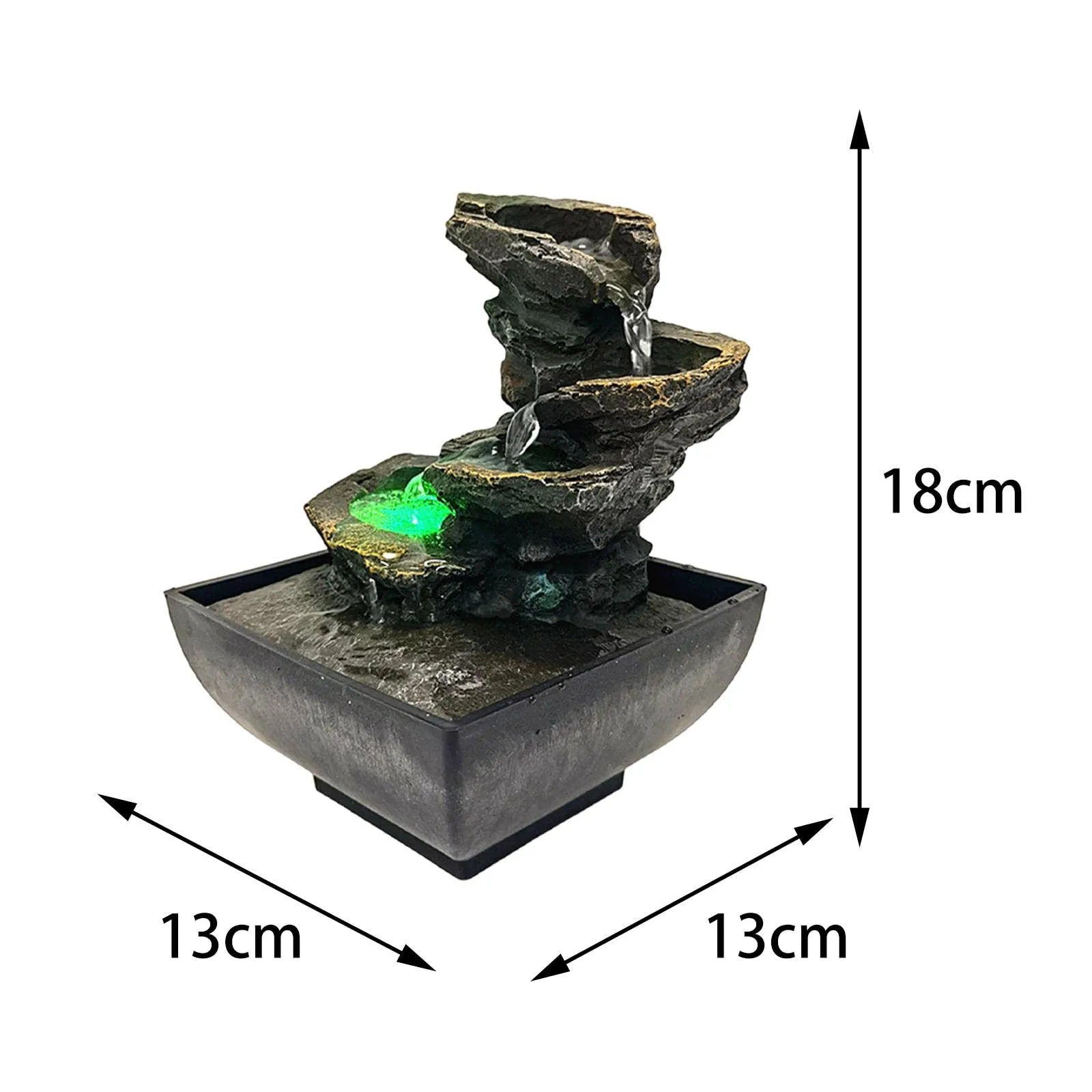 CALANDIS® Desktop Water Fountain Waterfall Resin Crafts Flowing Water for Garden Decor Style A | 1 Tabletop Fountain