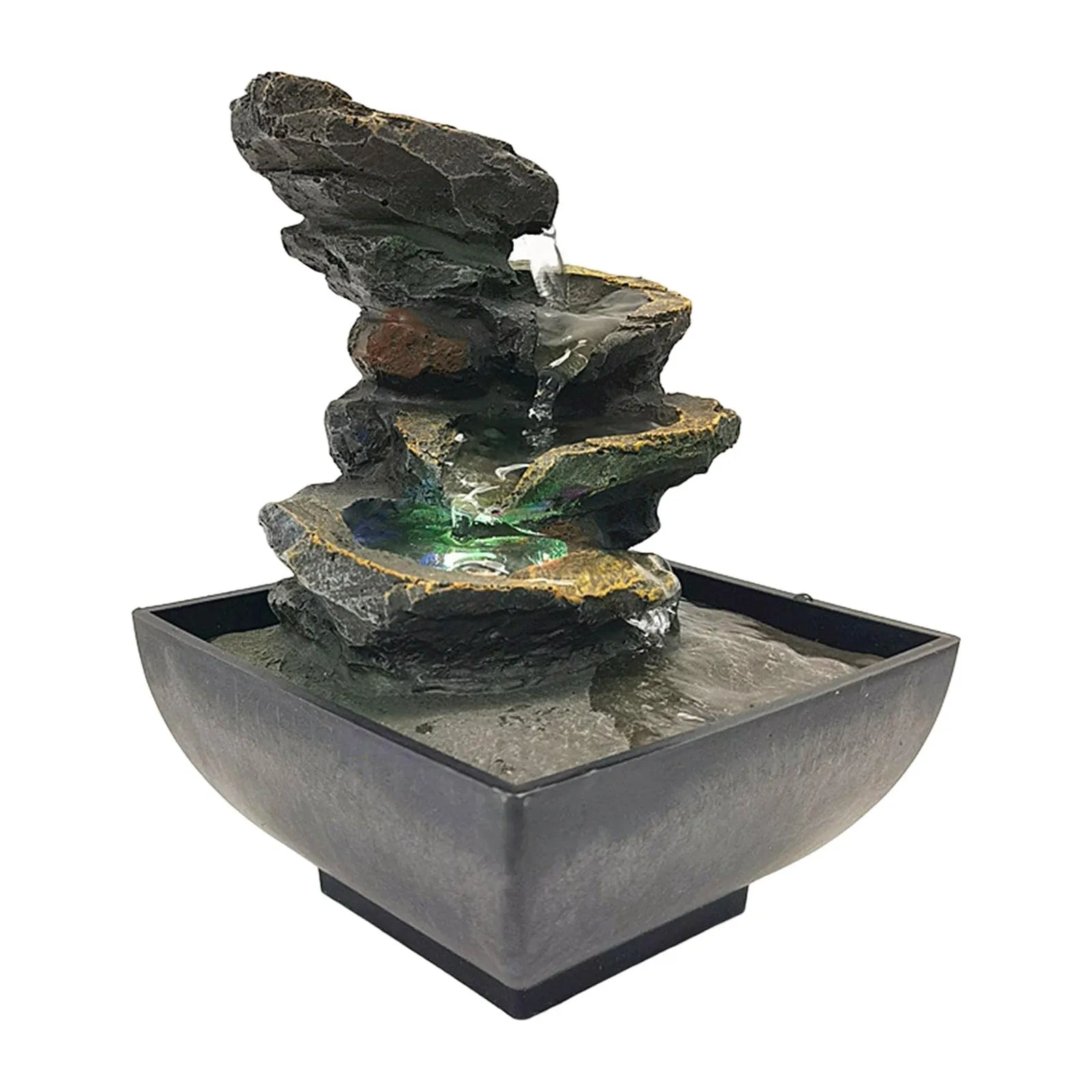 CALANDIS® Desktop Water Fountain Waterfall Resin Crafts Flowing Water for Garden Decor Style A | 1 Tabletop Fountain