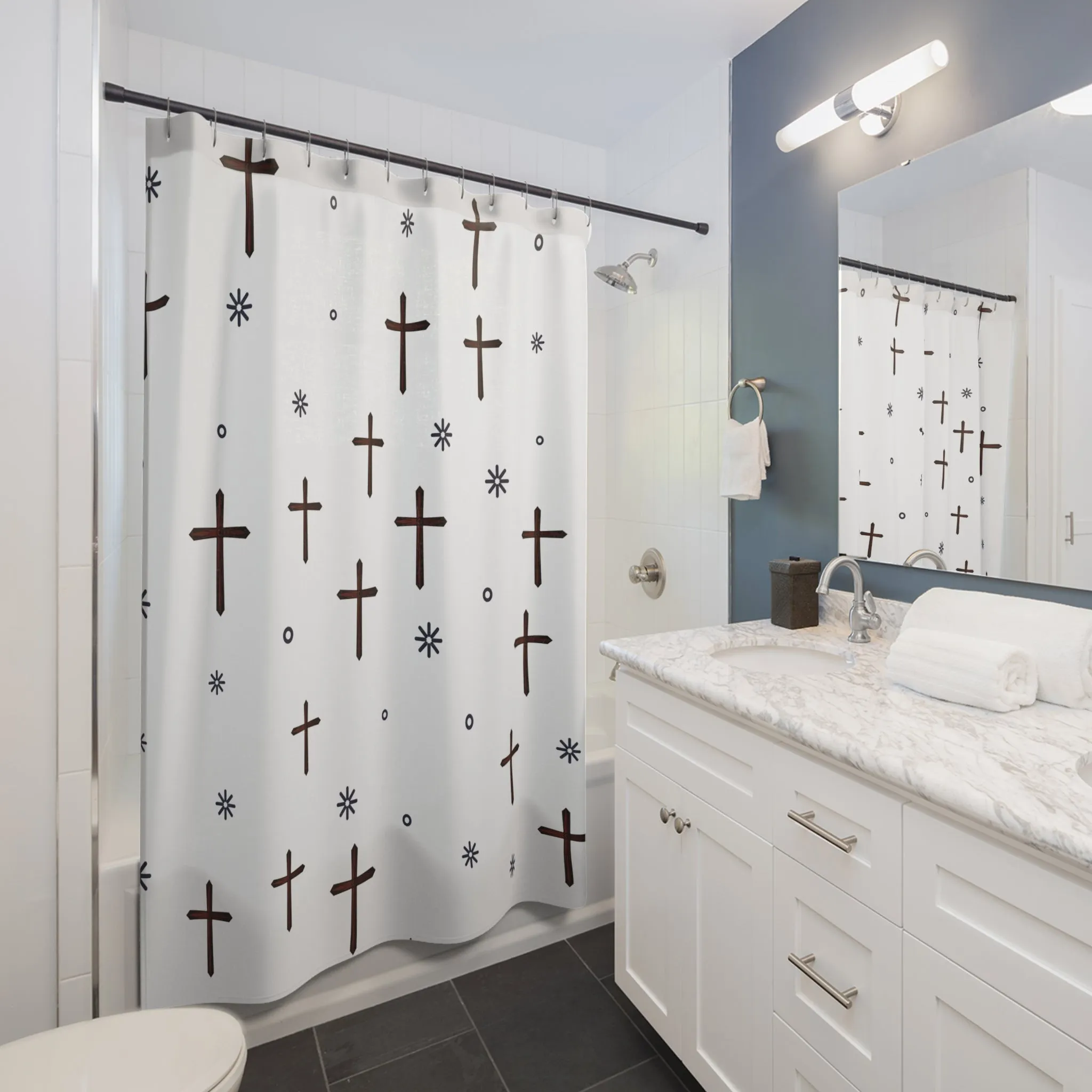 Classic Crosses Shower Curtain