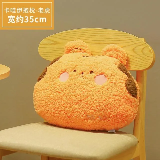 Cute Plush Animals Pillow Soft Lovely Brown Teddy Bear Rabbit Frog Tiger Pig Doll Sofa Chair Cushion For Girls Birthday Gifts