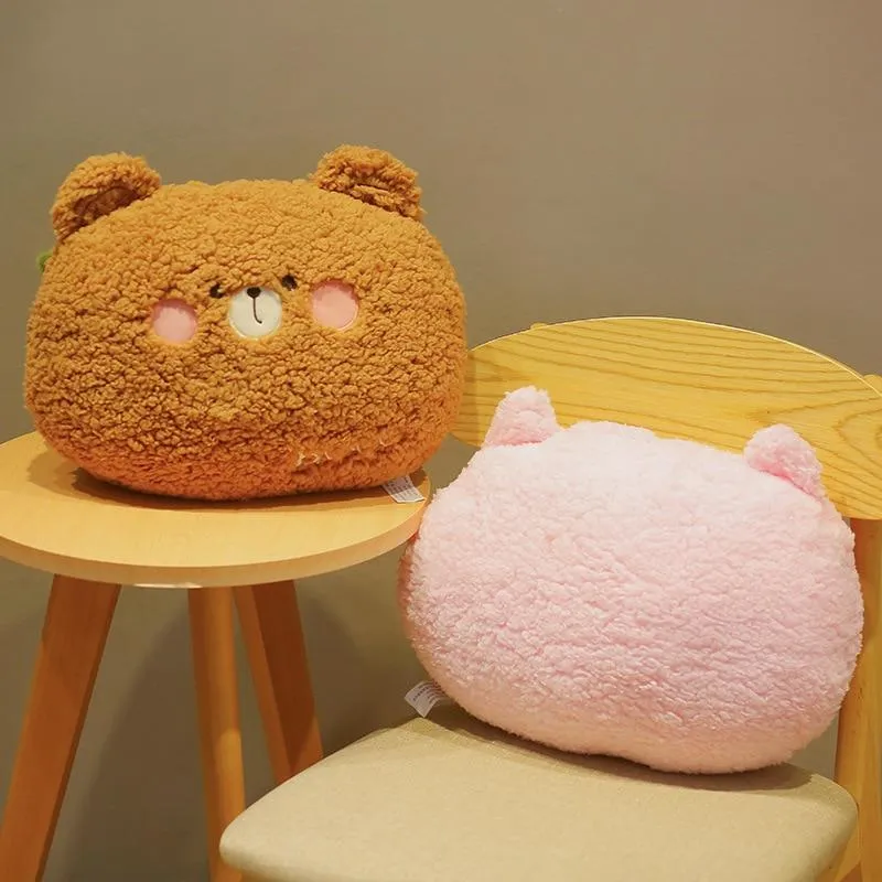 Cute Plush Animals Pillow Soft Lovely Brown Teddy Bear Rabbit Frog Tiger Pig Doll Sofa Chair Cushion For Girls Birthday Gifts