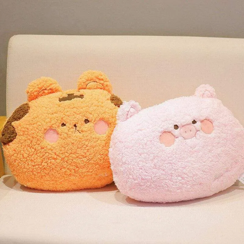 Cute Plush Animals Pillow Soft Lovely Brown Teddy Bear Rabbit Frog Tiger Pig Doll Sofa Chair Cushion For Girls Birthday Gifts