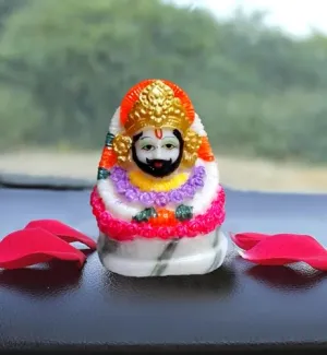 Cyan Collection Baba Khatu Shyam ji Idol Statue Showpiece for Home and Pooja Decoration | Khatu Shyam Murti for Car Dashboard & Home (Resin Multicolor 3H x 2W x1.5L Inches)