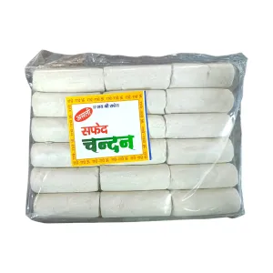 Dev Samagri Pure White Chandan || Natural Safed Tika || Pack of 18 Tilak Stick