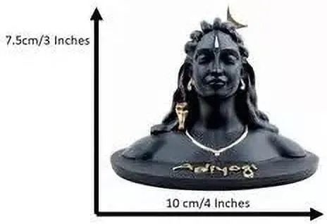 ECRAFTSTREET Adiyogi Shiva Statue, Black, Car Dashboard Decorative Showpiece, 1 Piece Idol for Home Decor