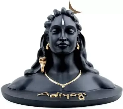 ECRAFTSTREET Adiyogi Shiva Statue, Black, Car Dashboard Decorative Showpiece, 1 Piece Idol for Home Decor