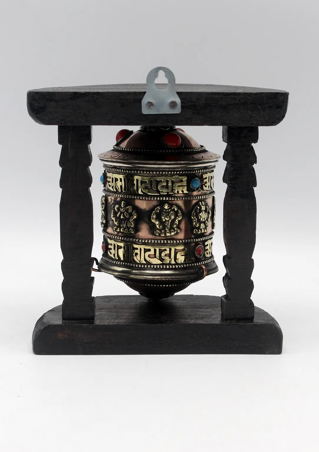 Eight Auspicious OM Mani Prayer Wheel Wall Hanging