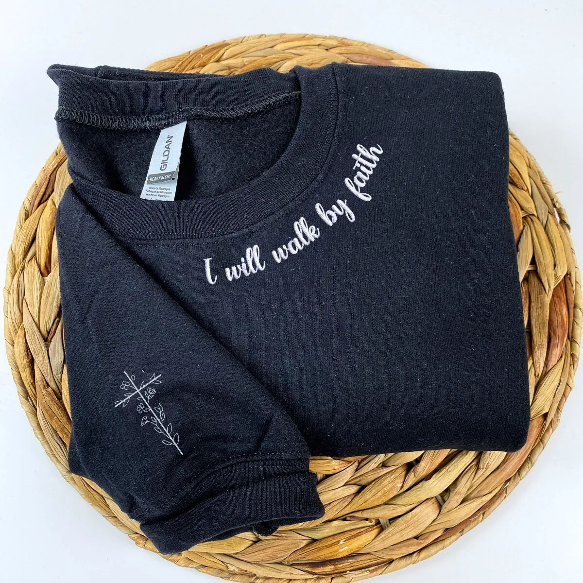 Embroidered Ask Me About Jesus Sweatshirt or Hoodie with Cross