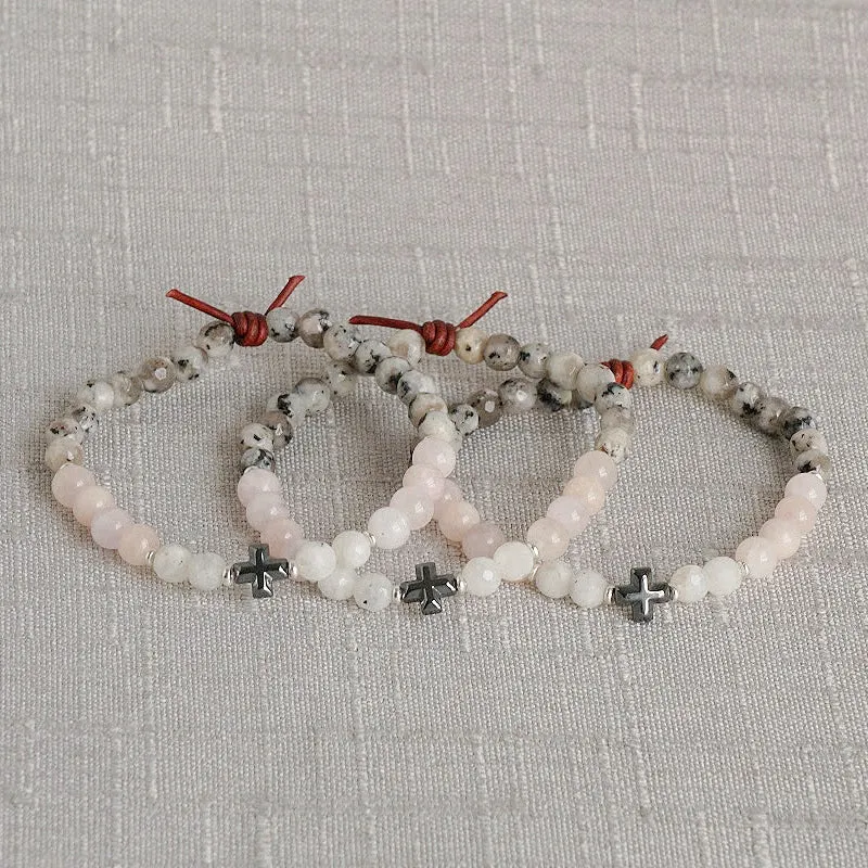 Faith Over Fear Bracelet - Gray | A Mini Meaningful Bracelet