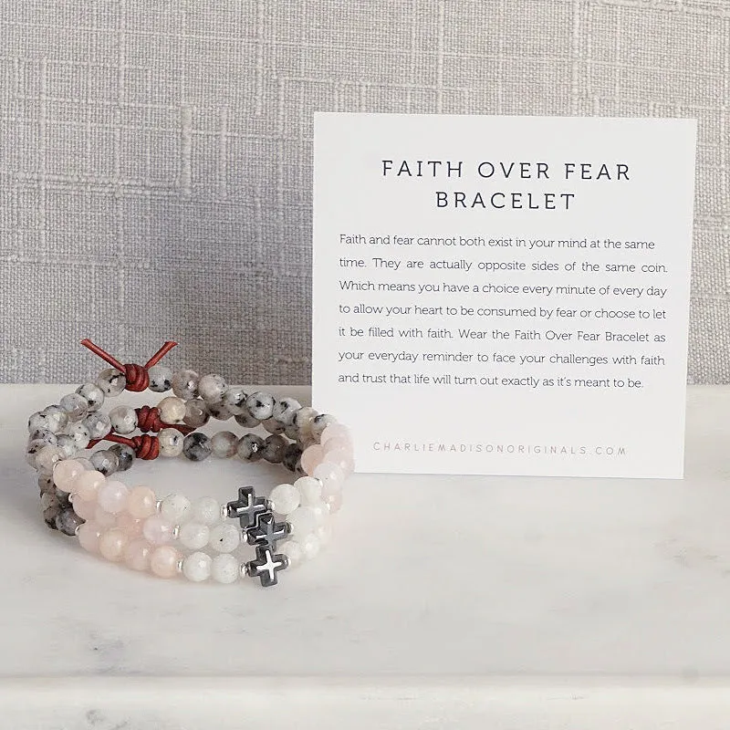 Faith Over Fear Bracelet - Gray | A Mini Meaningful Bracelet