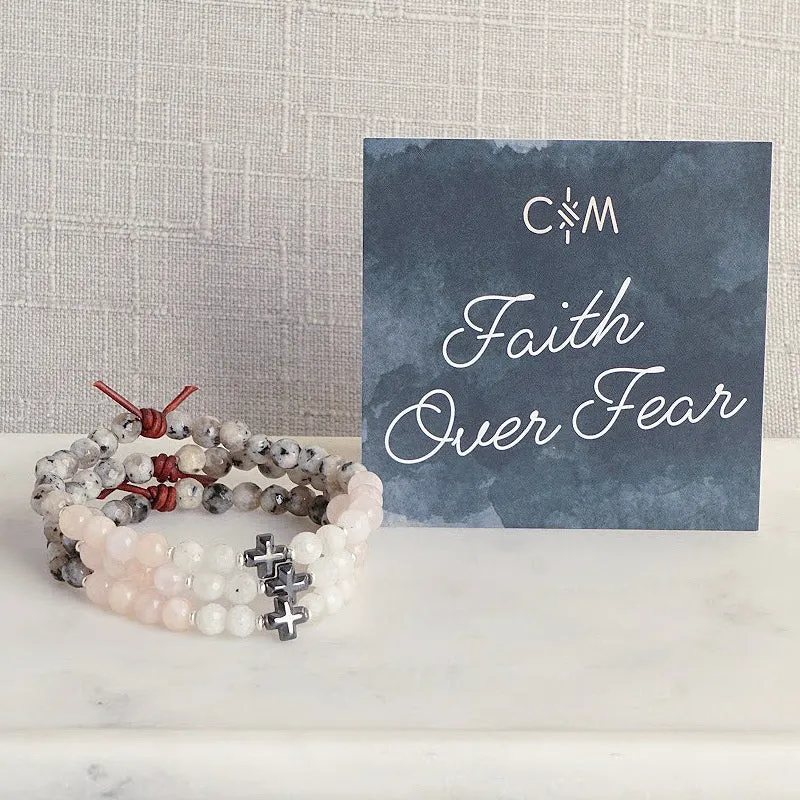 Faith Over Fear Bracelet - Gray | A Mini Meaningful Bracelet