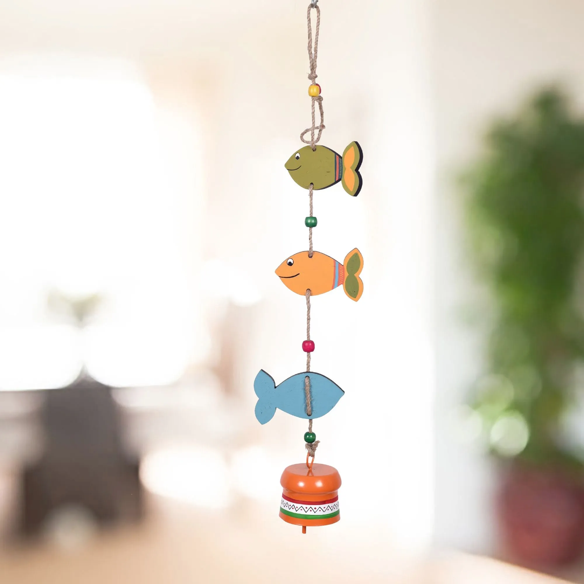 Fish Trinity Hand Painted Windchime (3.5x2.5x21)