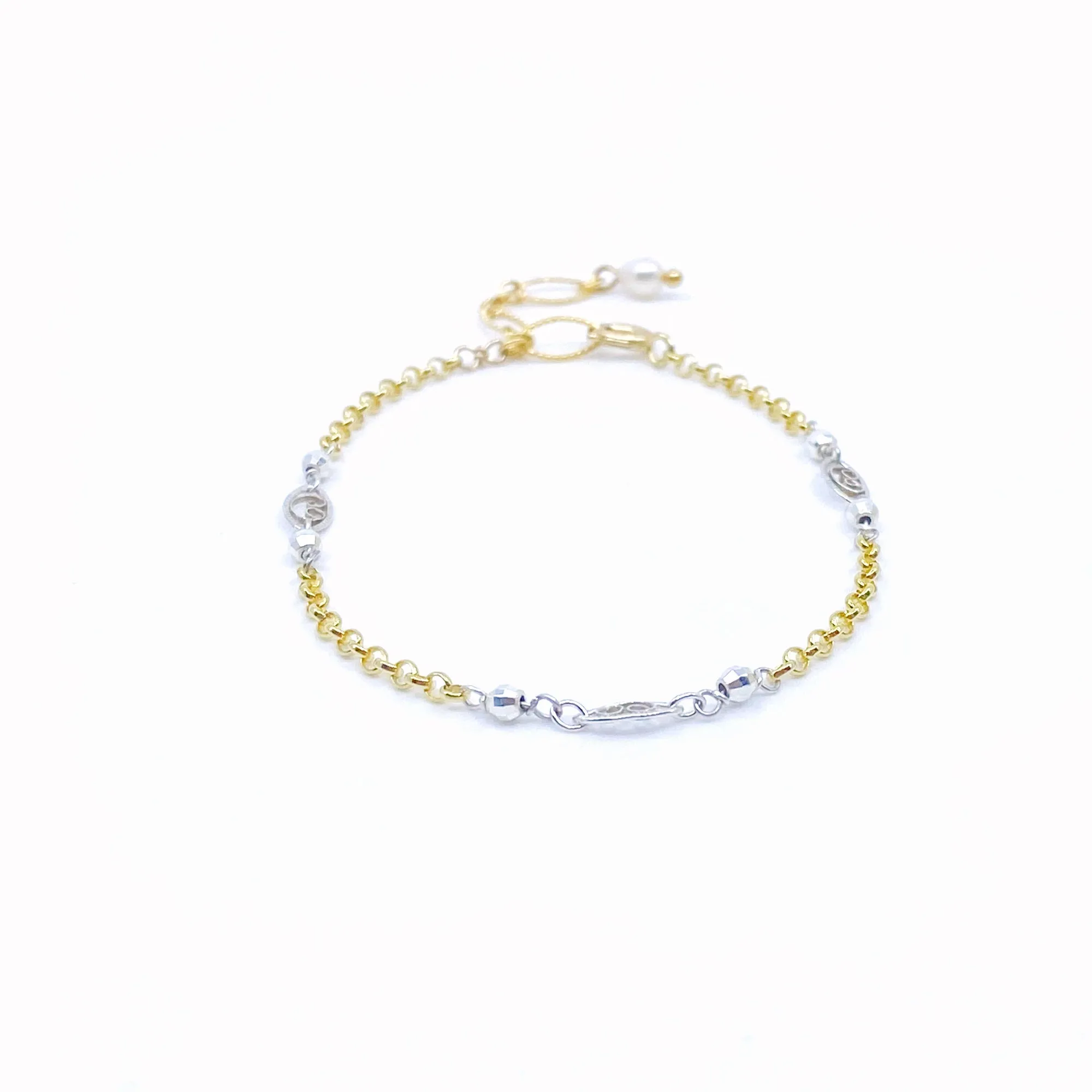 Gold and Silver Auspicious Chain Bracelet