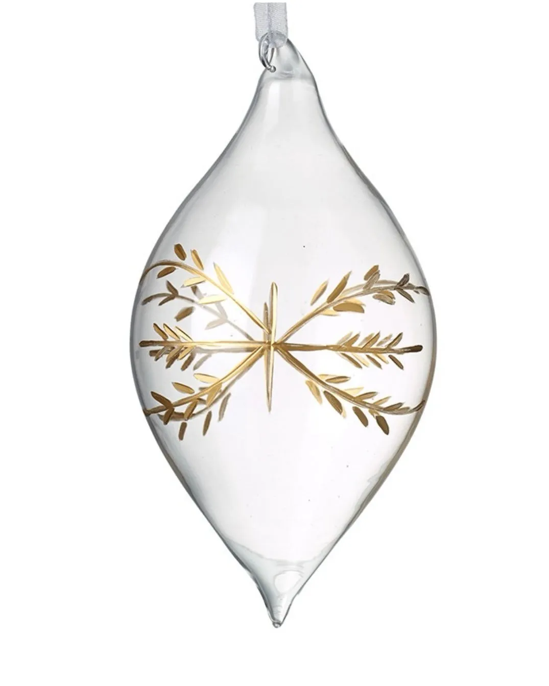 Gold Leaf Design Clear Glass Ellipse