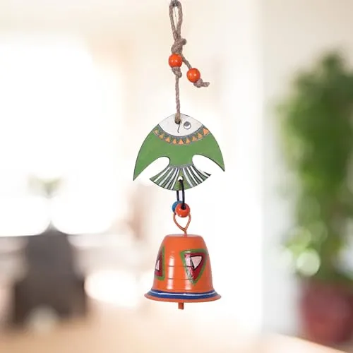 Hand Painted Fish and Bell Windchime (3x2.5x9)