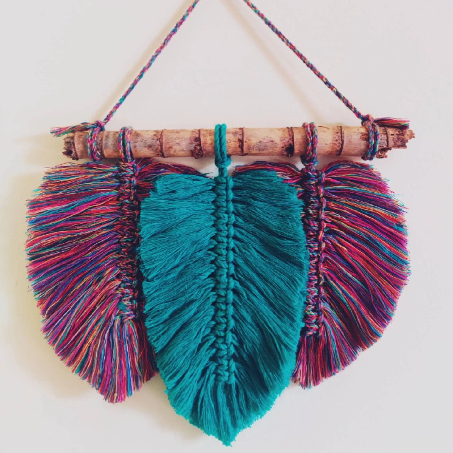 Handmade Bohemian Feather Macrame