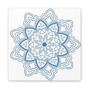 Handmade Mandala Art - Steel Blue - Matte Canvas, Stretched, 1.25