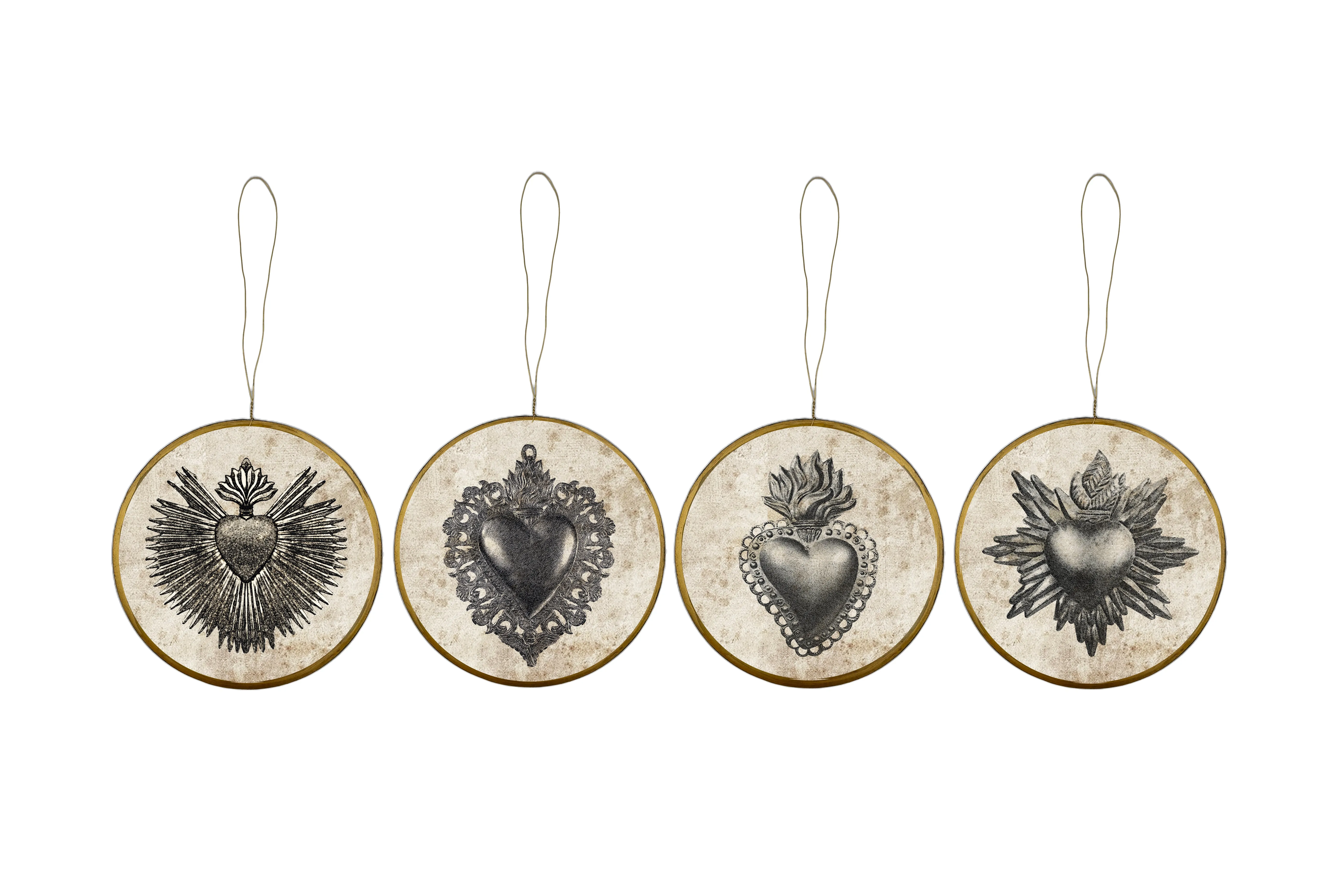 Hanging Enamelled Heart Decorations - Boncoeurs