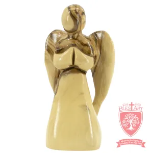 Heavenly Serenity: Olive Wood Angel Statue