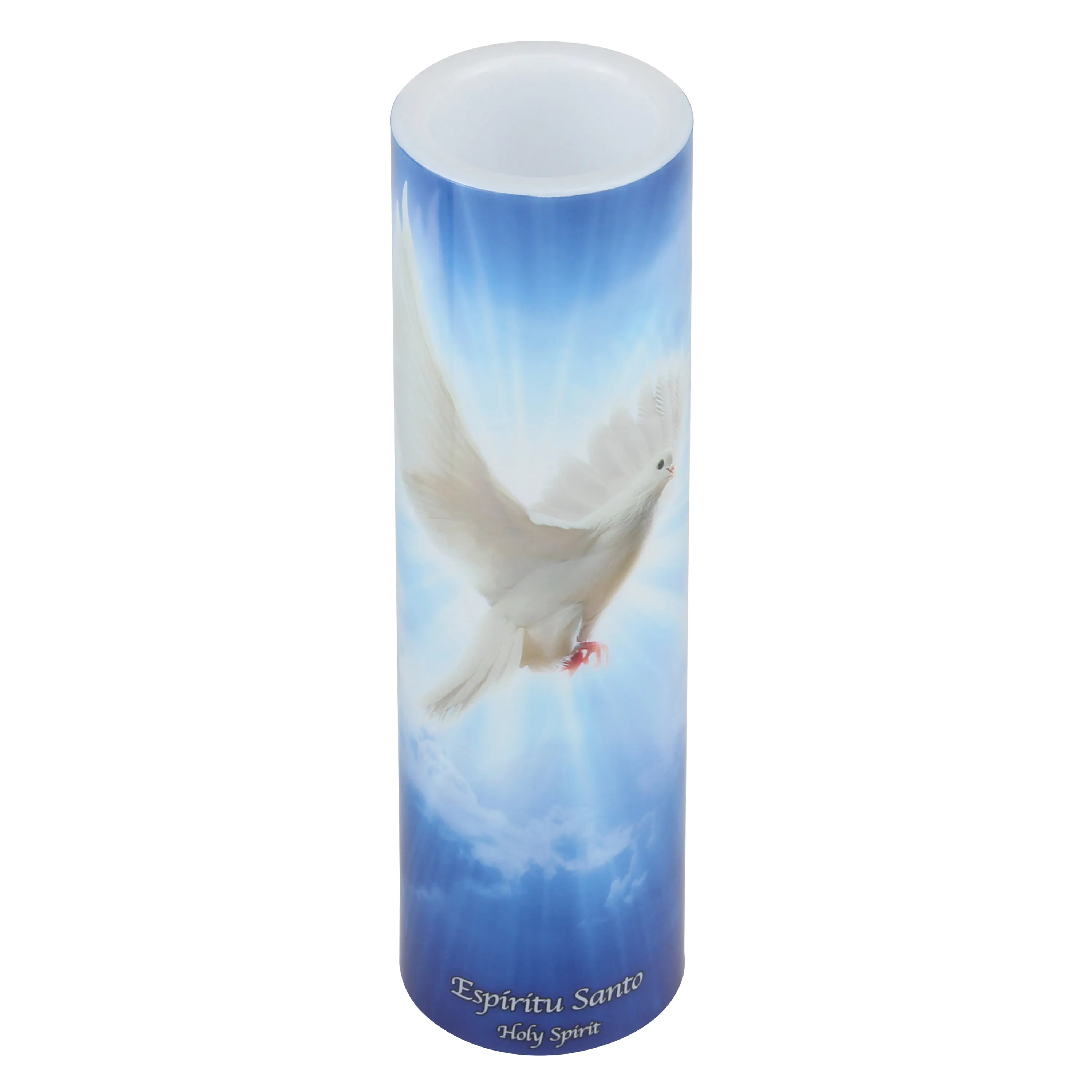 Holy Spirit Flickering Lifelike LED Prayer Candle with Timer (WS)