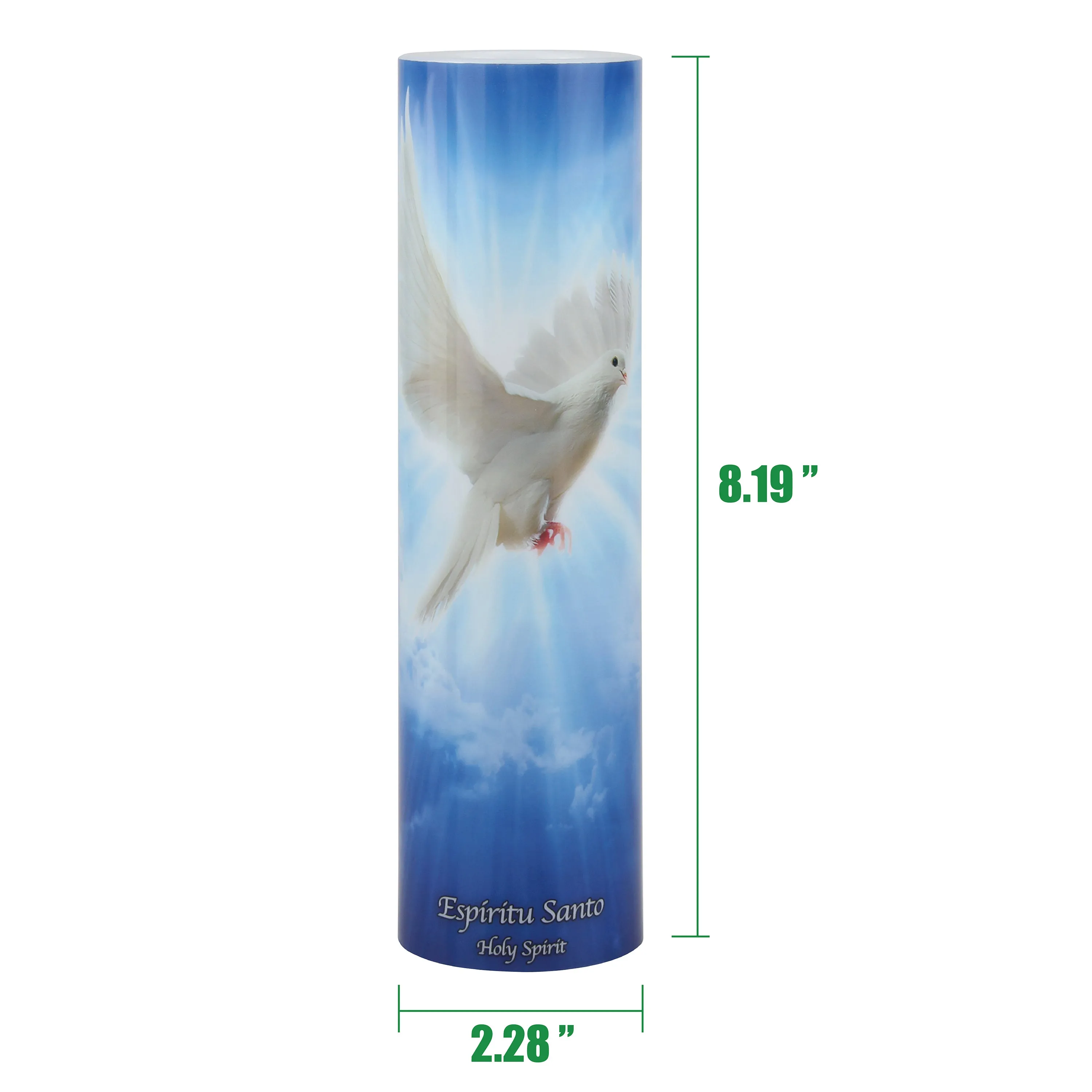 Holy Spirit Flickering Lifelike LED Prayer Candle with Timer (WS)