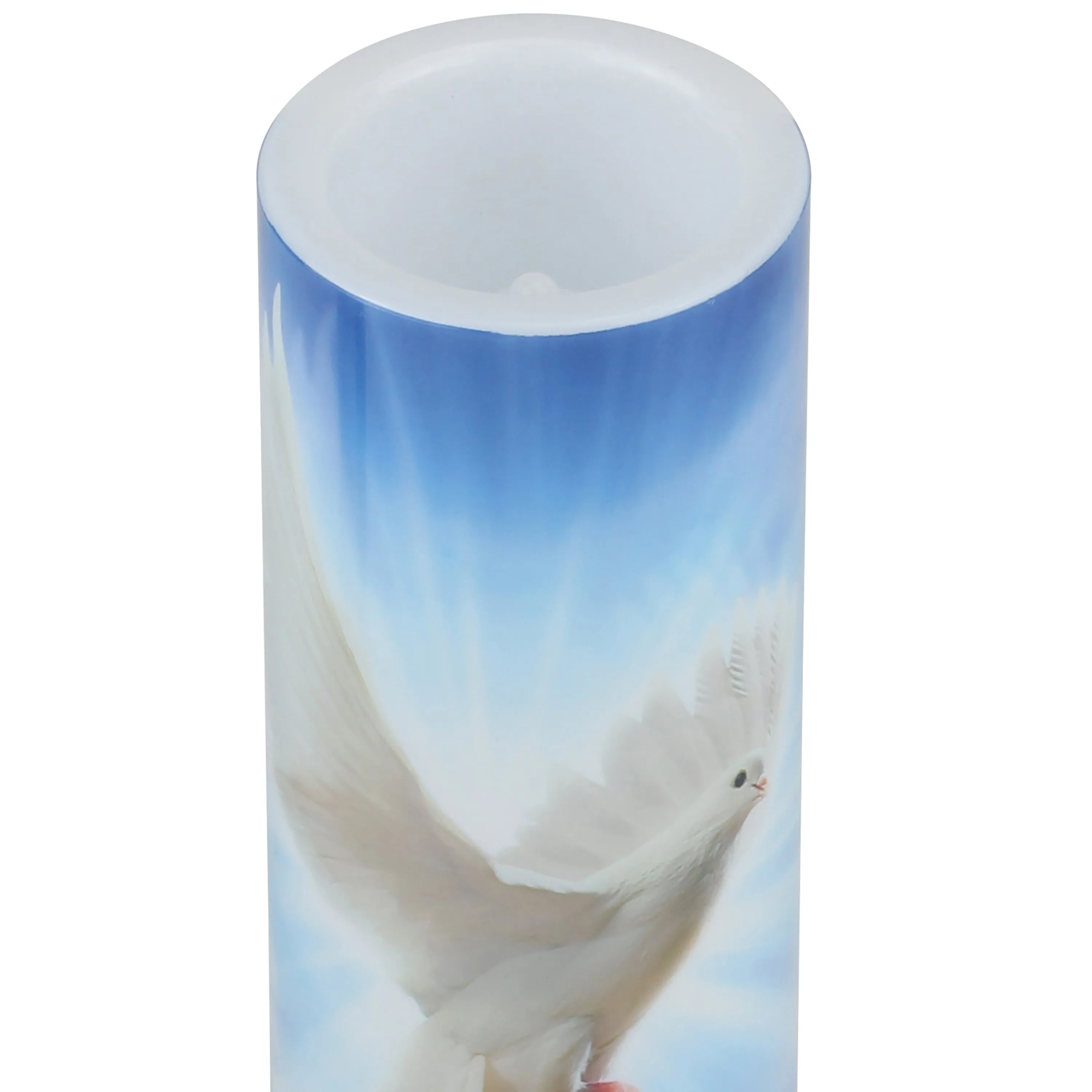 Holy Spirit Flickering Lifelike LED Prayer Candle with Timer (WS)