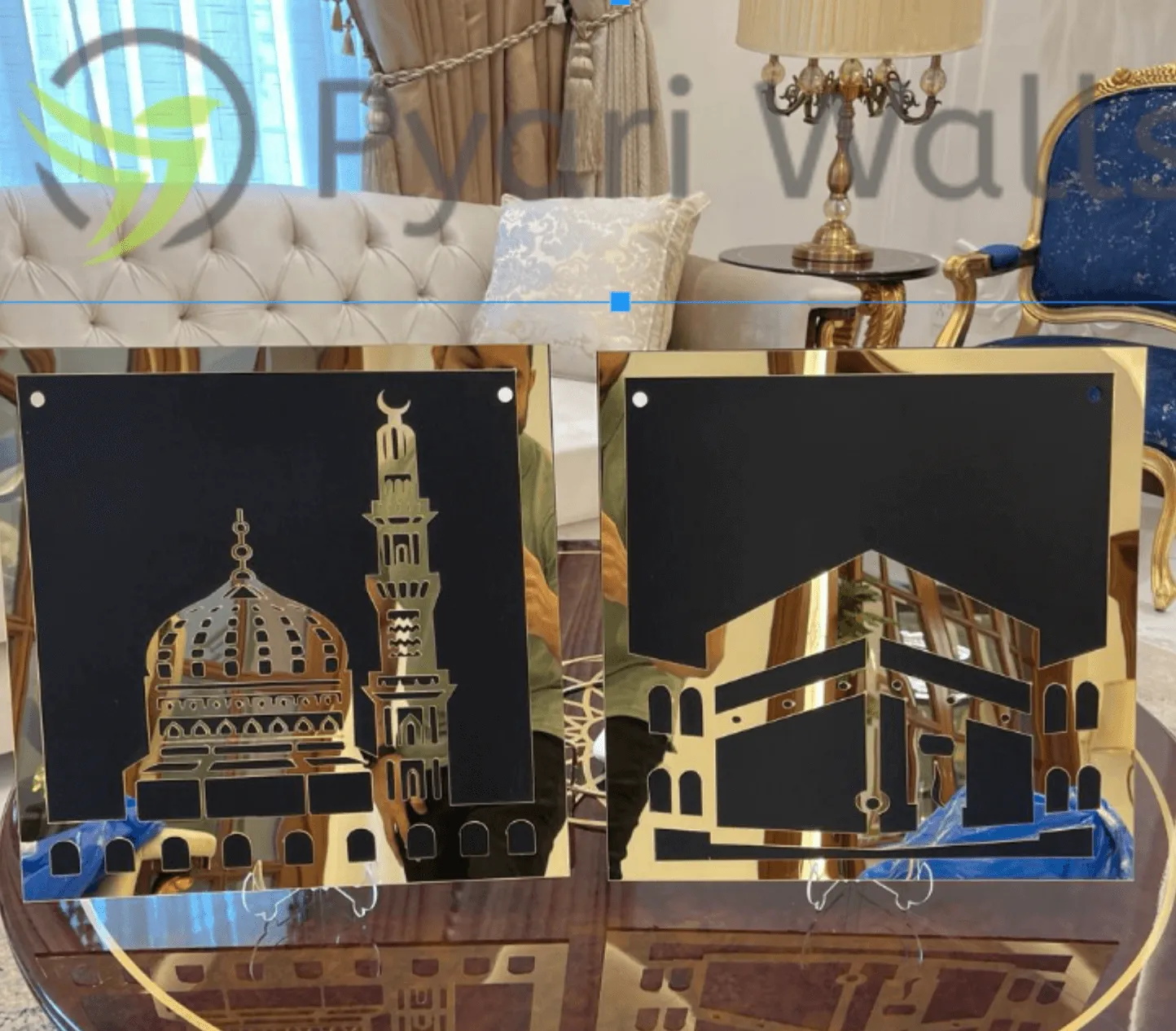 Islamic Wall hanging Khana Kaaba and Roza Rasool (SAW) Set - Walls Decor