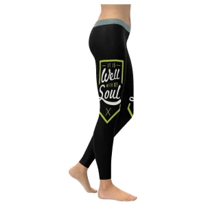 It Is Well With My Soul Christian Jesus Faith Upf40  Womens Leggings - Christian Leggings For Women